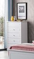 INNOVATION 4 DRAWERS TALLBOY  WITH SOFT CLOSE MIRROR - IVORY WHITE