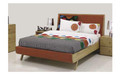 KING DEMOPOLIS BED - NATURAL & WARWICK ORANGE/YELLOW