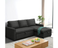 STELLO 3 SEATER FABRIC  SEATER - SOFABED WITH STORAGE  - CHARCOAL