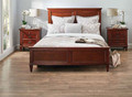 QUEEN FORT PAYNE 5 PIECE (DRESSER) BEDROOM SUITE - NATURAL & WARWICK ORANGE/YELLOW