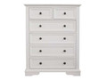 AUSTIN 6 DRAWER SPLIT TOP TALLBOY - 1255(H) x 970(W) - WHITE