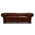 CAMBRIDGE 3 SEATER LEATHER SOFA - BUTTERSCOTCH