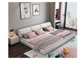 KING SAWMILL 100% LEATHER-ETTE COMBINATION / VELVET / LINEN BED (MODEL:B2035) - ASSORTED COLOURS