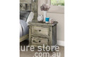 LEGIONS (W182) 2 DRAWER BEDSIDE TABLE - GREYWASH