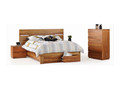 PETRINO QUEEN 4 PIECE (TALLBOY) BEDROOM SUITE - BLACKWOOD