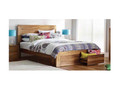 QUEEN GERALDTON BED WITH DRAWERS - BLACKWOOD