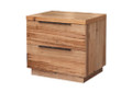 BALDRINE 2 DRAWER BEDSIDE TABLE - WORMY CHESTNUT