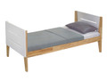 KING SINGLE IRVINE 2 TONED BED - WHITE WASH / NATURAL