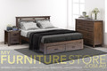 FINLEY DOUBLE OR QUEEN 3 PIECE (BEDSIDE) BEDROOM SUITE WITH UNDER BED STORAGE (OR-76-2) - CUPPACINO