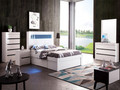 BEXLEY DOUBLE OR QUEEN 5 PIECE (DRESSER) BEDROOM SUITE WITH LED LIGHTS AND STORAGE OPTIONS  (LS 708 D/Q)-  GLOSS WHITE