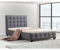 KING SINGLE PAULO FABRIC BED - GREY