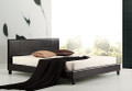 KING RUBEUS LEATHERETTE BED FRAME - BLACK