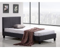 SINGLE HARLEY FABRIC BED - GREY