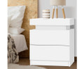 HAMILTON 2 DRAWER BEDSIDE TABLE - WHITE