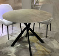 CROWN 5 PIECE ROUND DINING SETTING (WITH 4 X C004 CHAIRS) - 1200(W) x 1200(D) - GREY MARBLE EFFECT