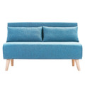 BRONT 3 SEATER FAUX VELVET SOFA BED COUCH - BLUE