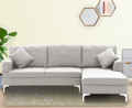 PHOENICIA LINEN CORNER SOFA COUCH LOUNGE L-SHAPE W/ LEFT CHAISE SEAT - LIGHT GREY