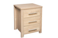 AMAZING 3 DRAWER BEDSIDE TABLE (MODEL:3-18-5) - LIGHT OAK (PICTURED) , WHITE OR CHOCOLATE