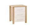 AMAZING 3 DRAWER BEDSIDE TABLE (MODEL:3-18-5) - OAK & WHITE