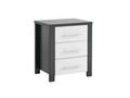 AMAZING 3 DRAWER BEDSIDE TABLE (MODEL:3-18-5) - WALNUT & WHITE