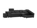 CLAUSS FABRIC 2  SEATER  + CHAISE WITH OTTOMAN  - RHINO/CHARCOAL