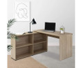 HAMILTON COMPTER DESK WITH SWIVELLING BOOKCASE - OAK