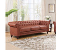 SHILOAH 3  SEATER  PU LEATHER  SOFA - BROWN