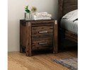 JARVAN 2 DRAWER BEDSIDE TABLE - CHOCOLATE