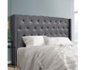 KING AUREL LINEN FABRIC HEADBOARD BEDHEAD - GREY