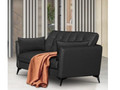 WINSTON 2 SEATER LEATHER SOFA - BLACK