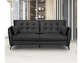 WINSTON 3 SEATER LEATHER SOFA - BLACK