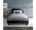 SINGLE NEO PU LEATHER BED - BLACK