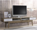 BARTEL 2 SHELVES/ 2 DRAWER  TV STAND CABINET - OAK + WHITE