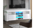 HAMILTON 2 DOOR / 5 COMPONANT SPACES TV ENTERTAINMENT UNIT WITH RGB LED - 600(H) x 1600(W) x 350(D) - HIGH GLOSS WHITE