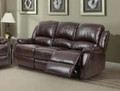 BELLA 3 SEATER LEATHERETTE RECLINER LOUNGE SOFA -  CHOCOLATE OR BLACK