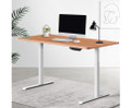 MENSHRYLL MOTORISED HEIGHT ADJUSTABLE DESK 1400(W) -  NATURAL OAK & WHITE