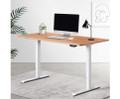 MENSHRYLL MOTORISED  ADJUSTABLE DESK 1200(W) - NATURAL OAK & WHITE