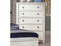 TEMPURA (044) 5 DRAWER TALLBOY - WHITE