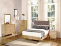 DAVONNA (619B) DOUBLE OR QUEEN 5 PIECE (DRESSER) BEDROOM SUITE WIHT PADDED HEADBOARD - AS PICTURED