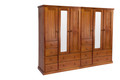 URBAN (AUSSIE MADE) FLAT TOP WARDROBE 6 DOORS / 12 DRAWERS WITH MIRROR - 1800(H) x 2600(W) - ASSORTED COLOURS