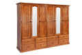 MUDGEE (AUSSIE MADE) MIRROR WARDROBE COMBO WITH 6 DOORS / 8 DRAWERS - 1900(H) X 2600(W) - ASSORTED COLOURS