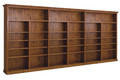 AUSSIE BOOKCASE HIGHLINE (AUSSIE MADE) - 2100(H) x 4500(W) x 290/320(D) - (4 SECTIONS) - ASSORTED STAINED COLOURS