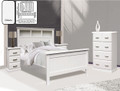 OCTARIAN SINGLE OR KING SINGLE 3 PIECE BEDROOM SUITE WITH BOOKCASE BEDHEAD AND WINSTON CASE GOODS - ASSORTED COLOURS