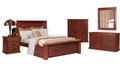 MAICA QUEEN 5 PIECE (DRESSER) BEDROOM SUITE WUTH 2 DRAWERS - LIGHT MAHOGANY