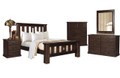 BUSHLAND QUEEN  5 PIECE (DRESSER) BEDROOM SUITE - ANTIQUE NIGHT