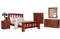 MAICA QUEEN 5 PIECE (DRESSER) BEDROOM SUITE - LIGHT MAHOGANY