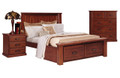 MAICA KING 3 PIECE (BEDSIDE) BEDROOM SUITE WITH 2 DRAWERS - LIGHT MAHOGANY
