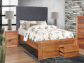 ECCLISE QUEEN 3 PIECE (BEDSIDE) BEDROOM SUITE WITH UNDERBED STORAGE DRAWERS (NO BEDHEAD) - BLACKWOOD