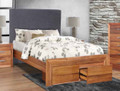 KING  ECCLISE BED FRAME WITH UNDERBED STORAGE DRAWERS (WITH BEDHEAD) - BLACKWOOD