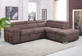 POSITANO 2 SEATER SOFA BED WITH RHF CHAISE & 2 STORAGE AOTTOMANS - MUSHROOM (AS PICTURED)